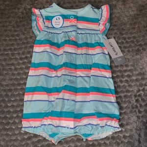Blue and coral one piece